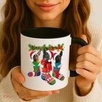 Three Dutch Shepherds In Christmas Socks Coffee Mug thumb 3