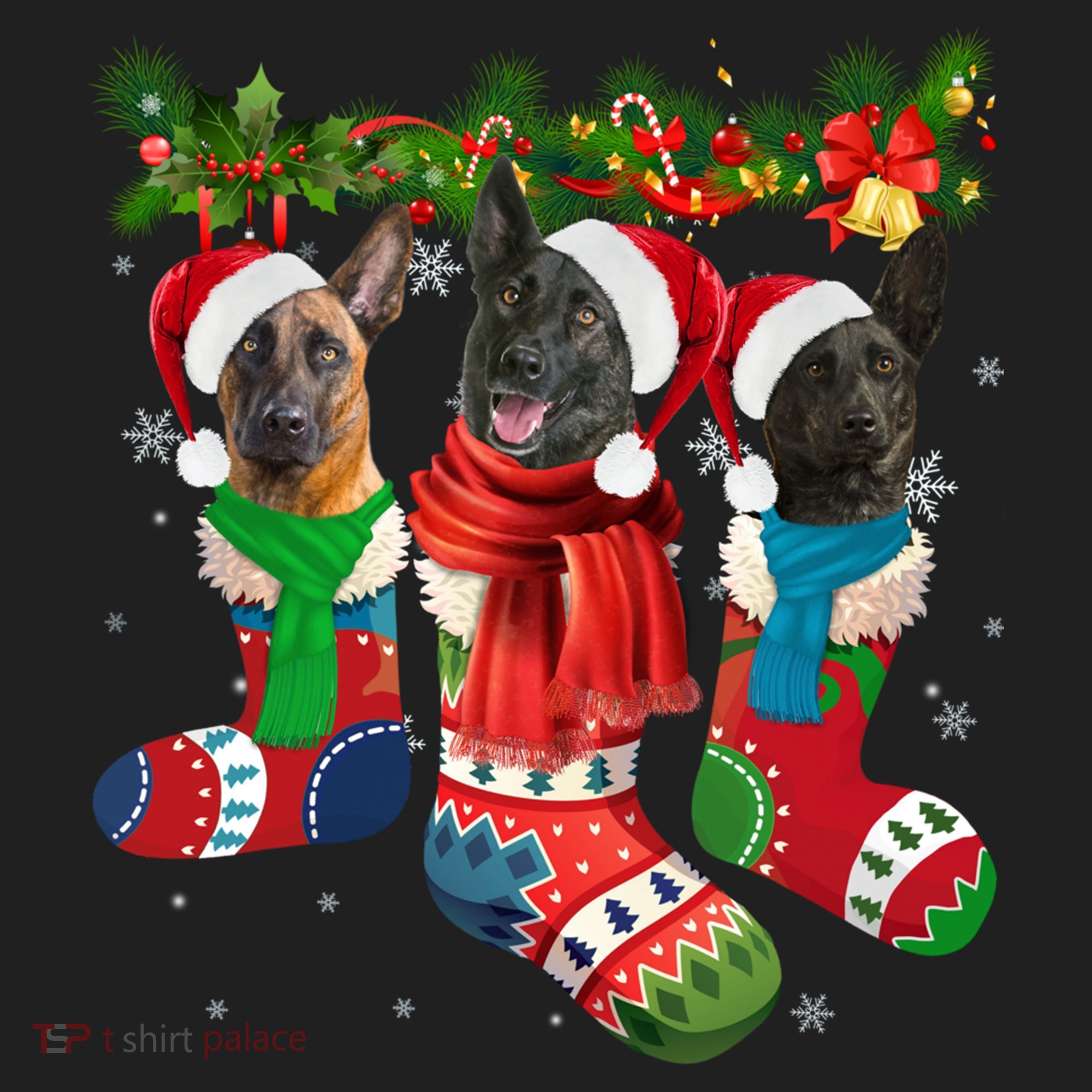 Three Dutch Shepherds In Christmas Socks Tumbler