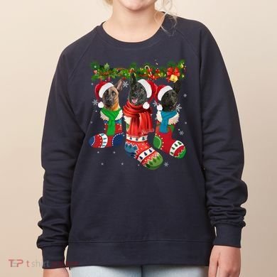 Three Dutch Shepherds In Christmas Socks Women's Sweatshirt
