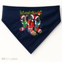 Three Dutch Shepherds In Christmas Socks USA-Made Doggie Bandana thumb 0