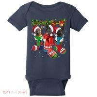 Three Dutch Shepherds In Christmas Socks Baby Bodysuit thumb 0