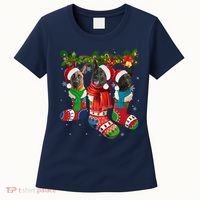 Three Dutch Shepherds In Christmas Socks Women's T-Shirt thumb 0