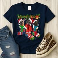 Three Dutch Shepherds In Christmas Socks Women's T-Shirt thumb 3