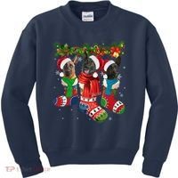 Three Dutch Shepherds In Christmas Socks Kids Sweatshirt thumb 0