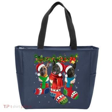 Three Dutch Shepherds In Christmas Socks Tote Bag