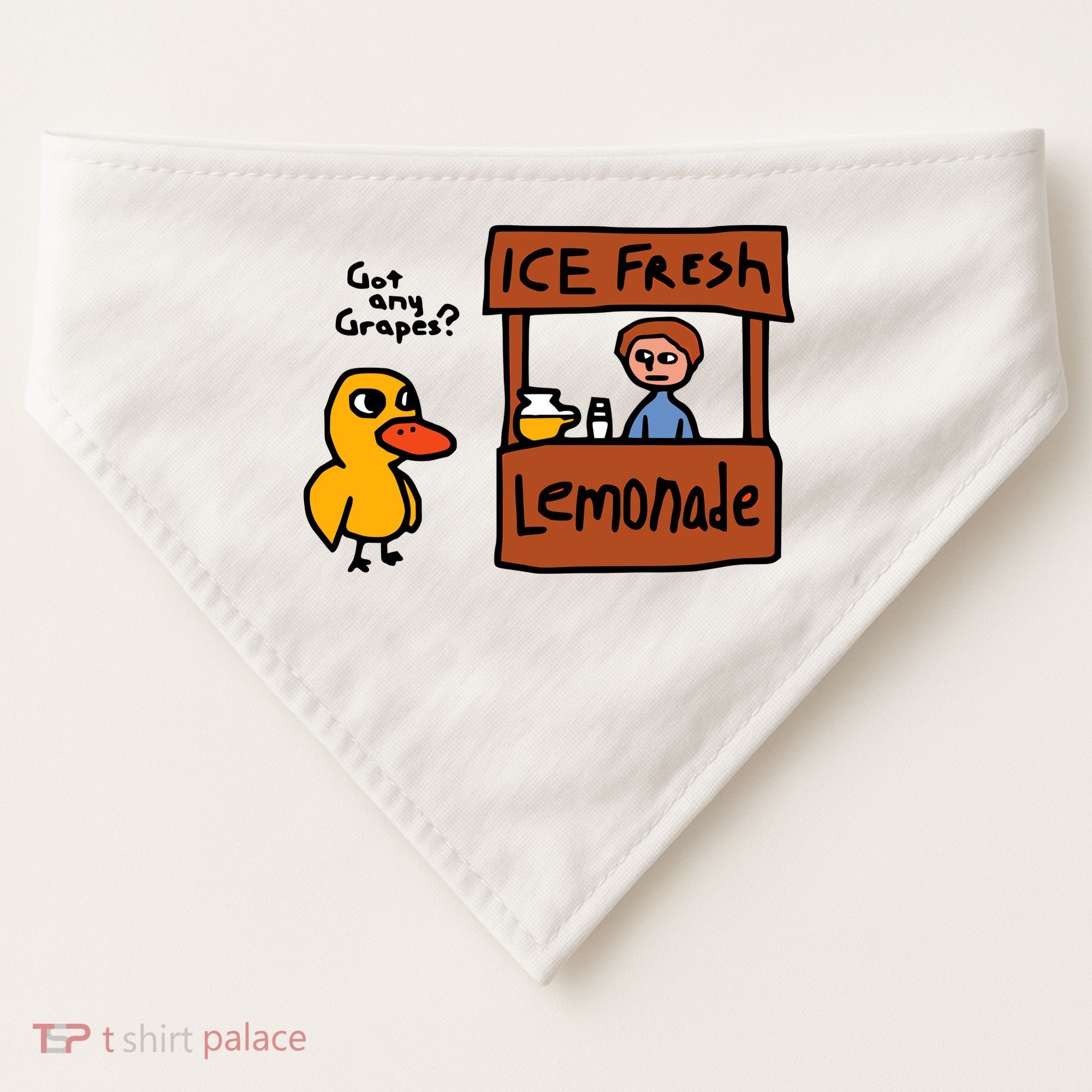 The Duck Song Got Any Grapes Funny Meme USA-Made Doggie Bandana