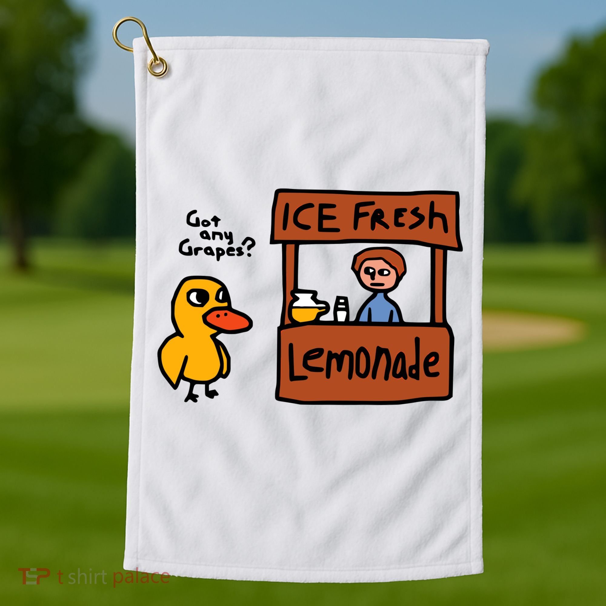 The Duck Song Got Any Grapes Funny Meme Golf Towel