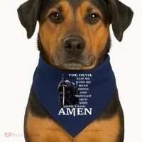 The Devil Saw Me With My Head Down And Thought Hed Won USA-Made Doggie Bandana thumb 1