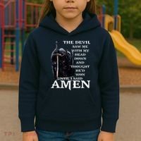 The Devil Saw Me With My Head Down And Thought Hed Won Kids Hoodie thumb 3
