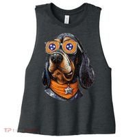 Tennessee Dog Sport Lovers Tennessee Coonhound Fan Women's Racerback Cropped Tank thumb 0