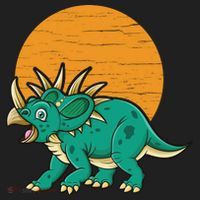 Triceratops Dinosaur Sunset Women's Sweatshirt thumb 2