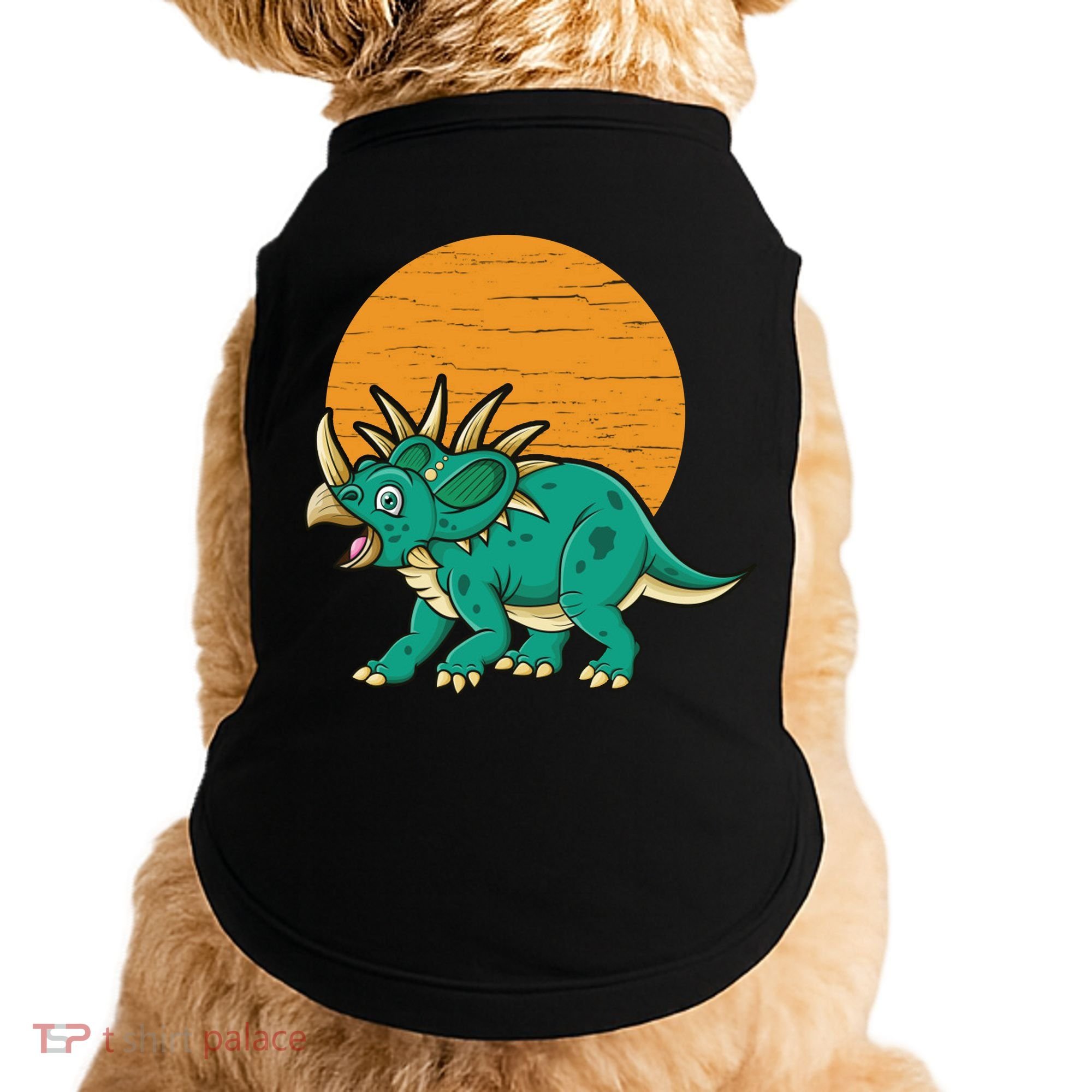 Triceratops Dinosaur Sunset Doggie Tank