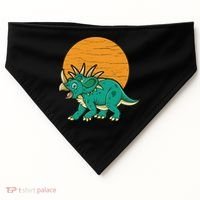 Triceratops Dinosaur Sunset USA-Made Doggie Bandana thumb 0