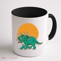 Triceratops Dinosaur Sunset Coffee Mug thumb 1