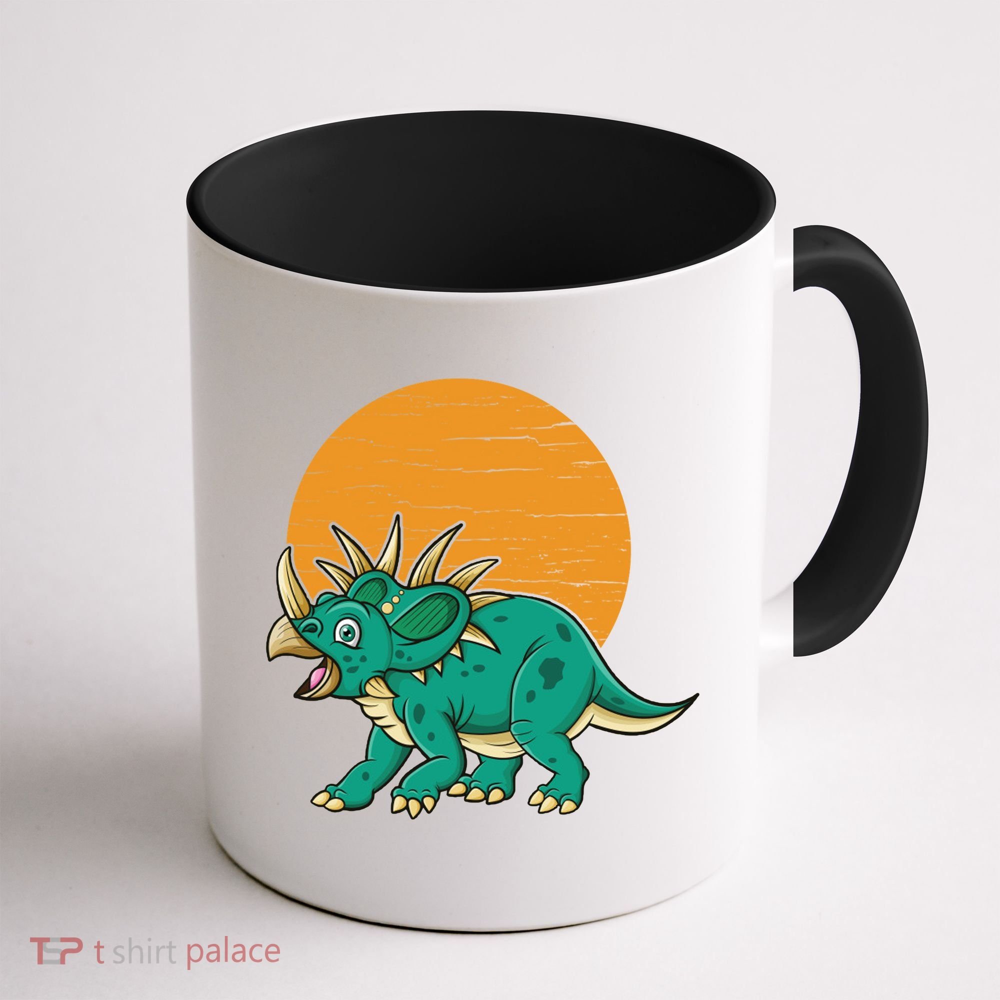Triceratops Dinosaur Sunset Coffee Mug