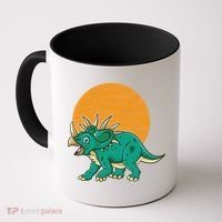 Triceratops Dinosaur Sunset Coffee Mug thumb 0