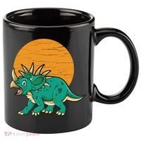Triceratops Dinosaur Sunset 11oz C Handle Ceramic Mug thumb 0