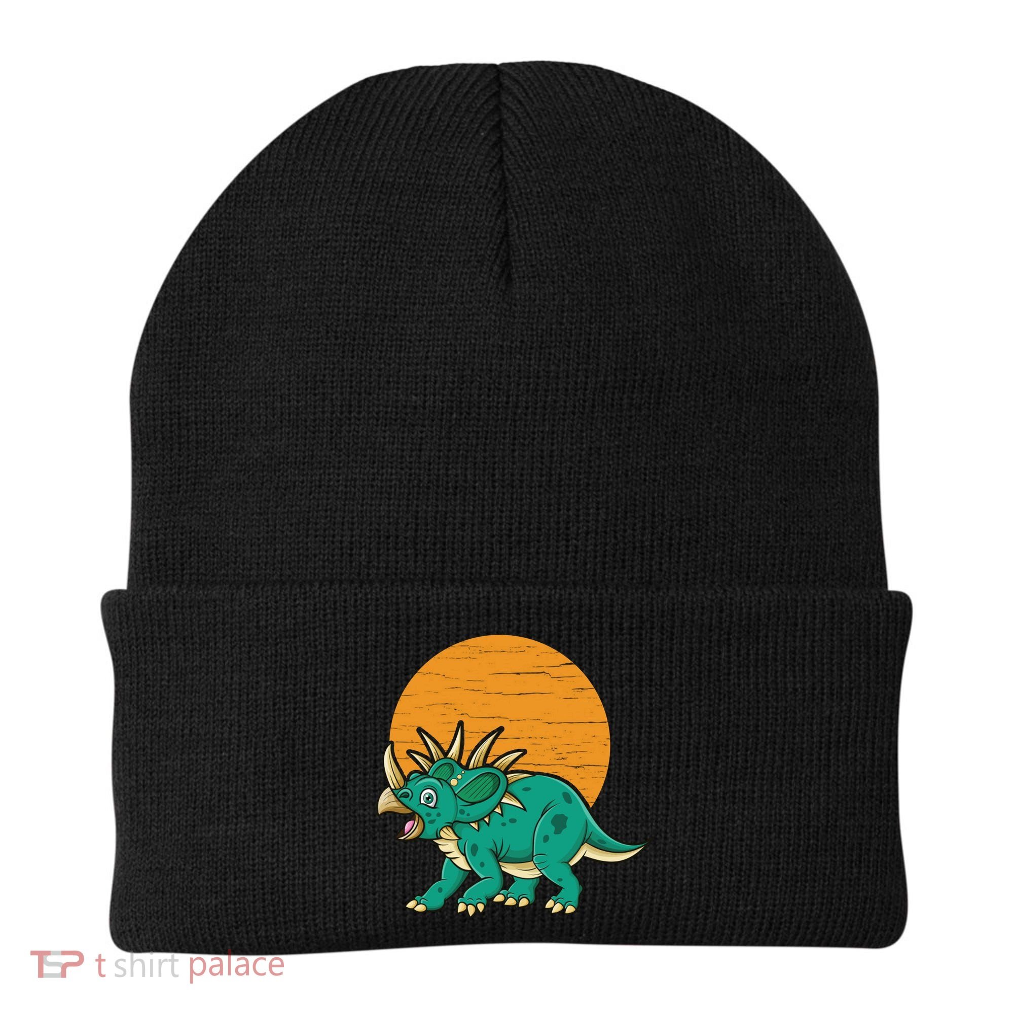 Triceratops Dinosaur Sunset Beanie