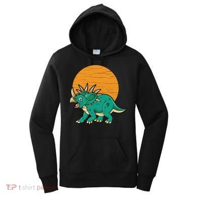 Triceratops Dinosaur Sunset Women's Hoodie