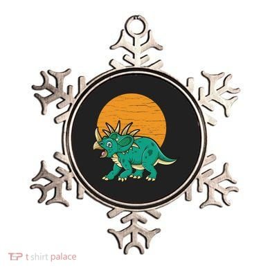 Triceratops Dinosaur Sunset Ornament