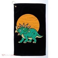Triceratops Dinosaur Sunset Golf Towel thumb 0
