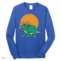 Triceratops Dinosaur Sunset Long Sleeve Shirt thumb 0