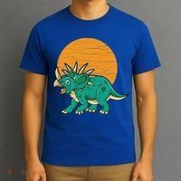 Triceratops Dinosaur Sunset T-Shirt thumb 3