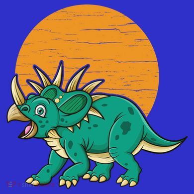 Triceratops Dinosaur Sunset Women's Flannel Pajama Set