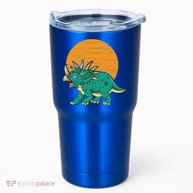 Triceratops Dinosaur Sunset Tumbler