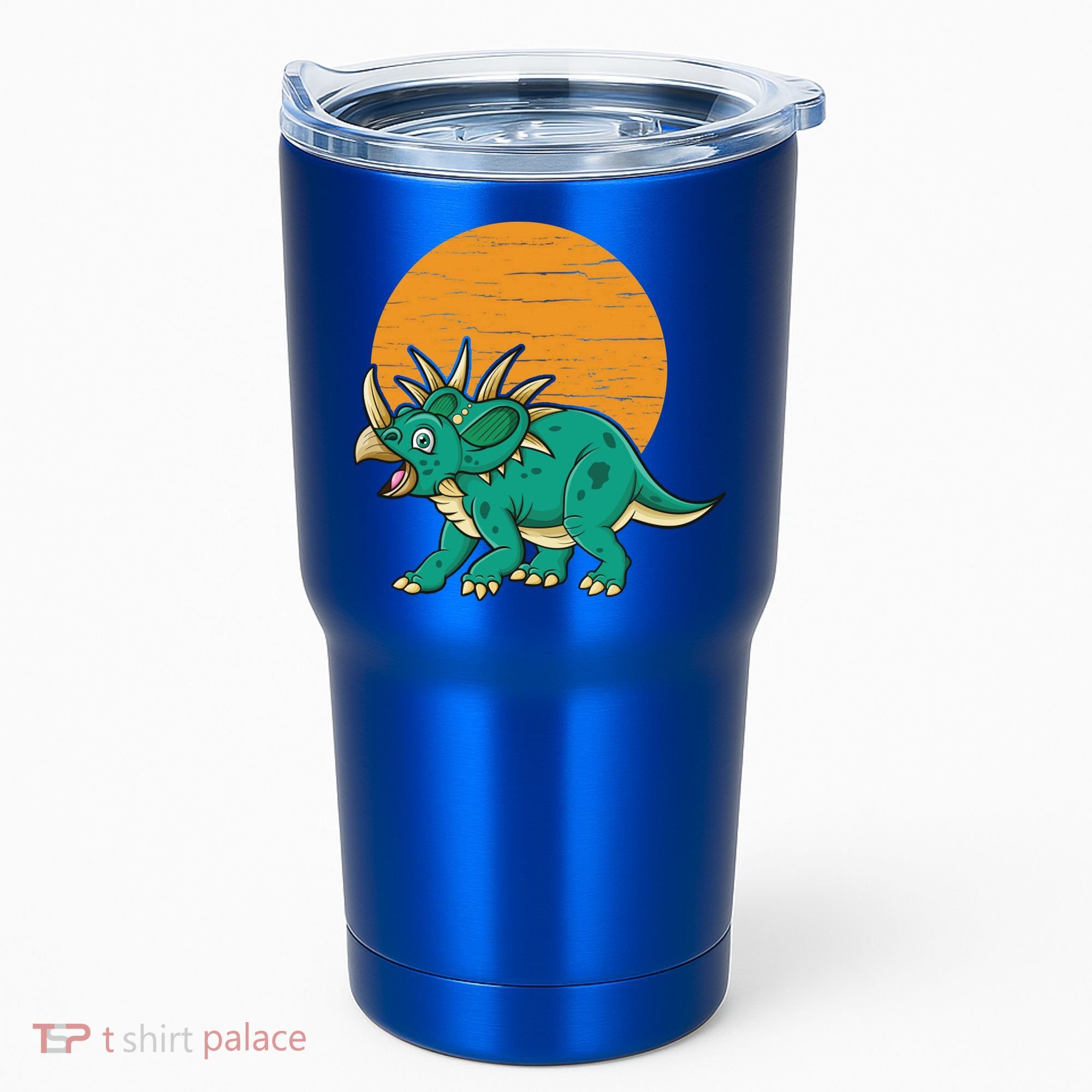 Triceratops Dinosaur Sunset Tumbler
