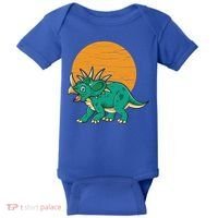 Triceratops Dinosaur Sunset Baby Bodysuit thumb 0