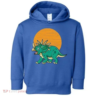 Triceratops Dinosaur Sunset Toddler Hoodie