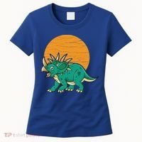 Triceratops Dinosaur Sunset Women's T-Shirt thumb 0
