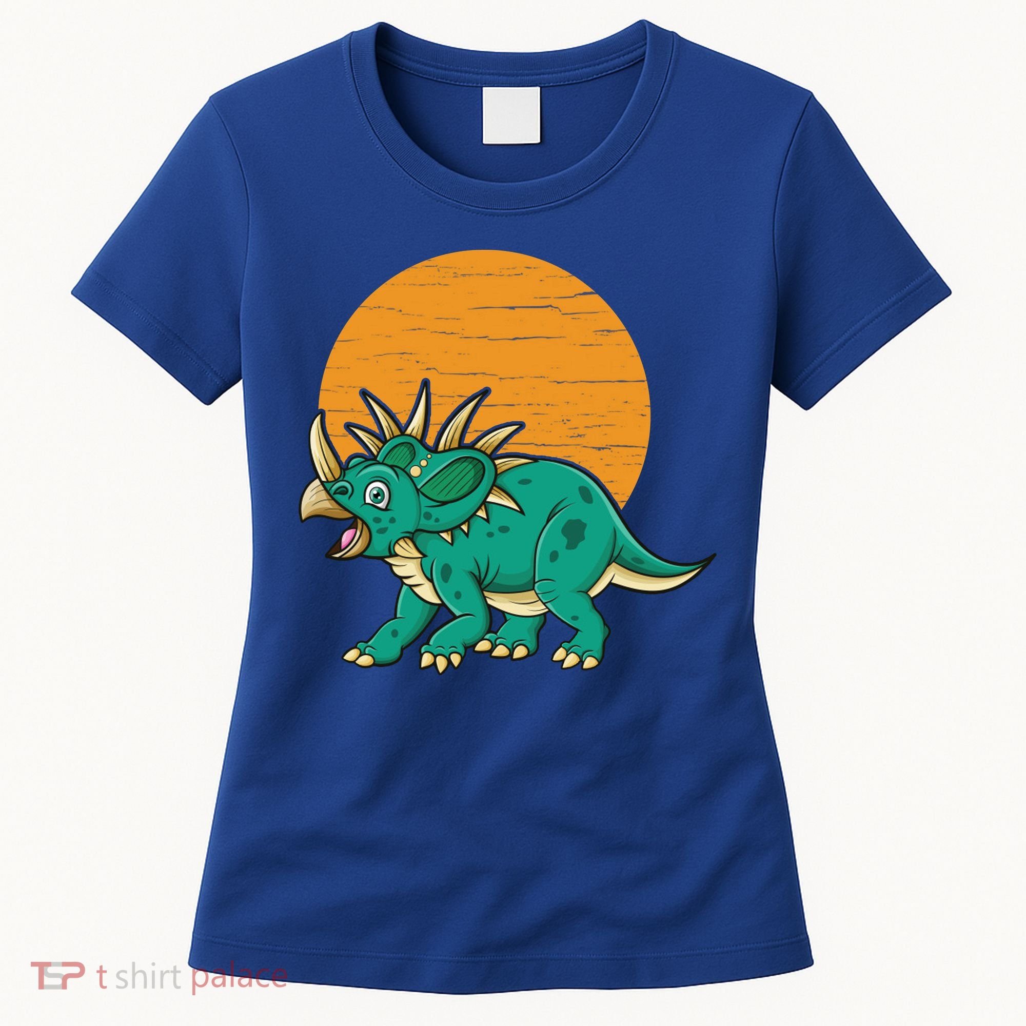 Triceratops Dinosaur Sunset Women's T-Shirt
