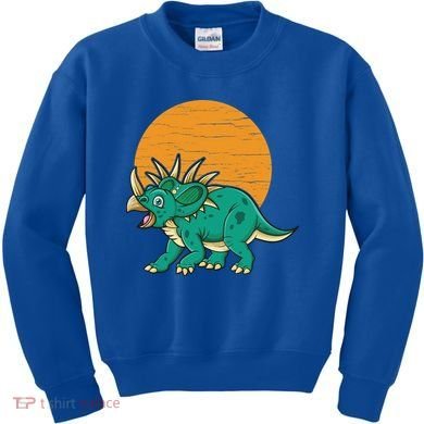 Triceratops Dinosaur Sunset Kids Sweatshirt