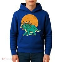 Triceratops Dinosaur Sunset Kids Hoodie thumb 4
