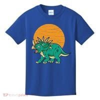 Triceratops Dinosaur Sunset Kids T-Shirt thumb 0