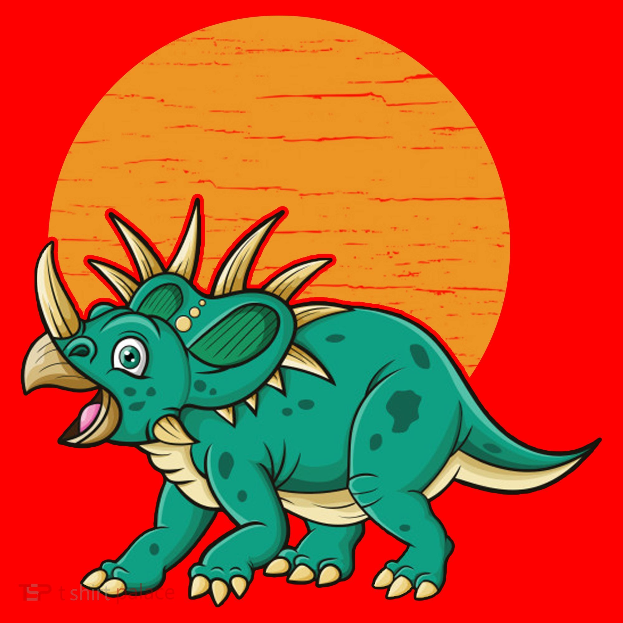 Triceratops Dinosaur Sunset Santa Hat
