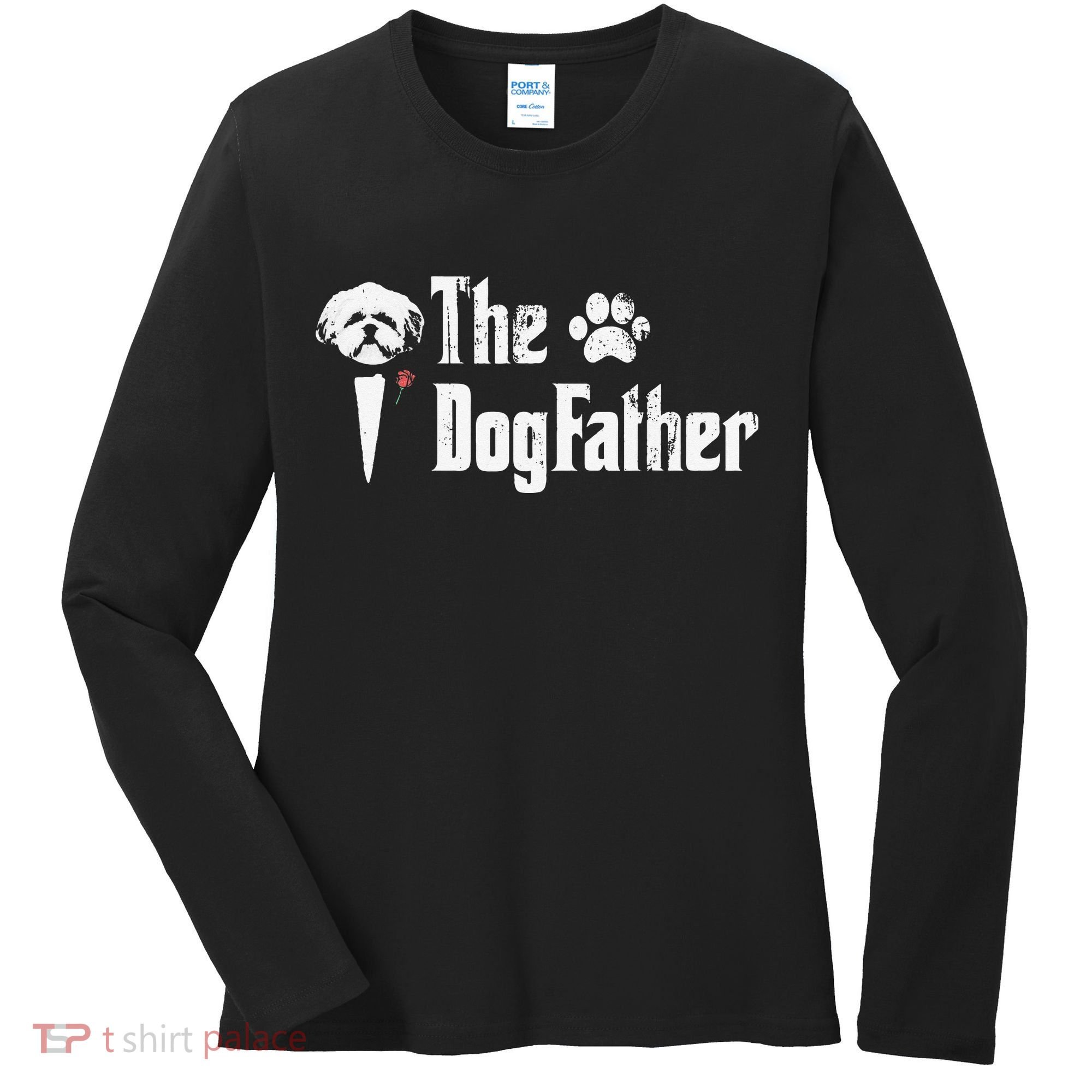 The Dogfather Shih Tzu Dog Dad Father's Day Gift Women's Long Sleeve Shirt