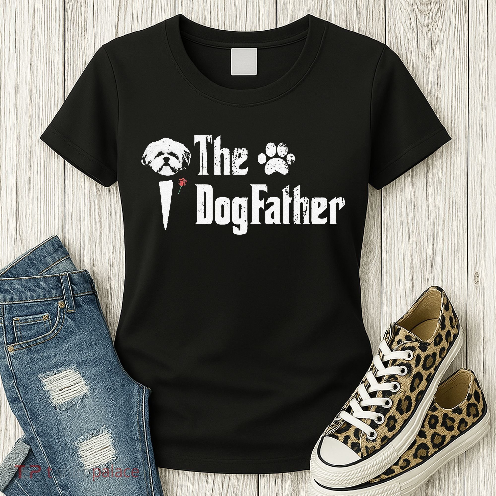 The Dogfather Shih Tzu Dog Dad Father's Day Gift Women's T-Shirt