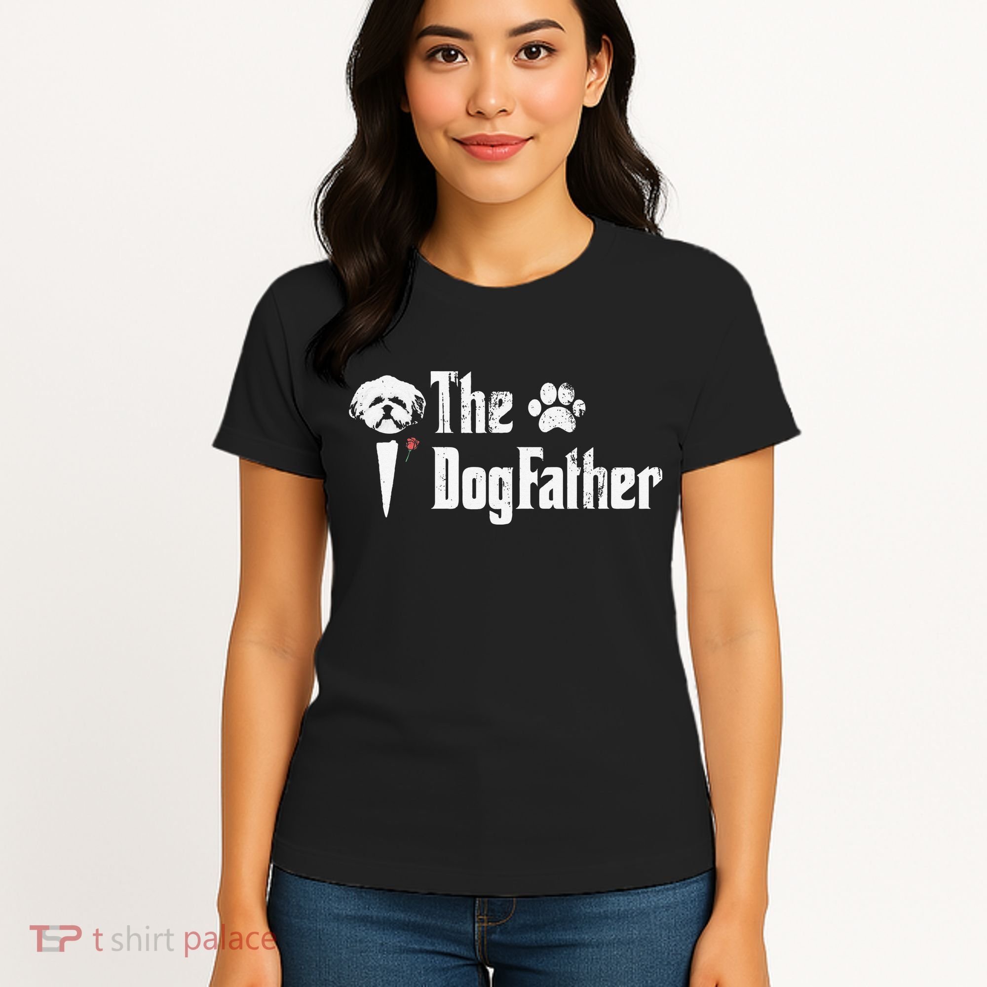 The Dogfather Shih Tzu Dog Dad Father's Day Gift Women's T-Shirt
