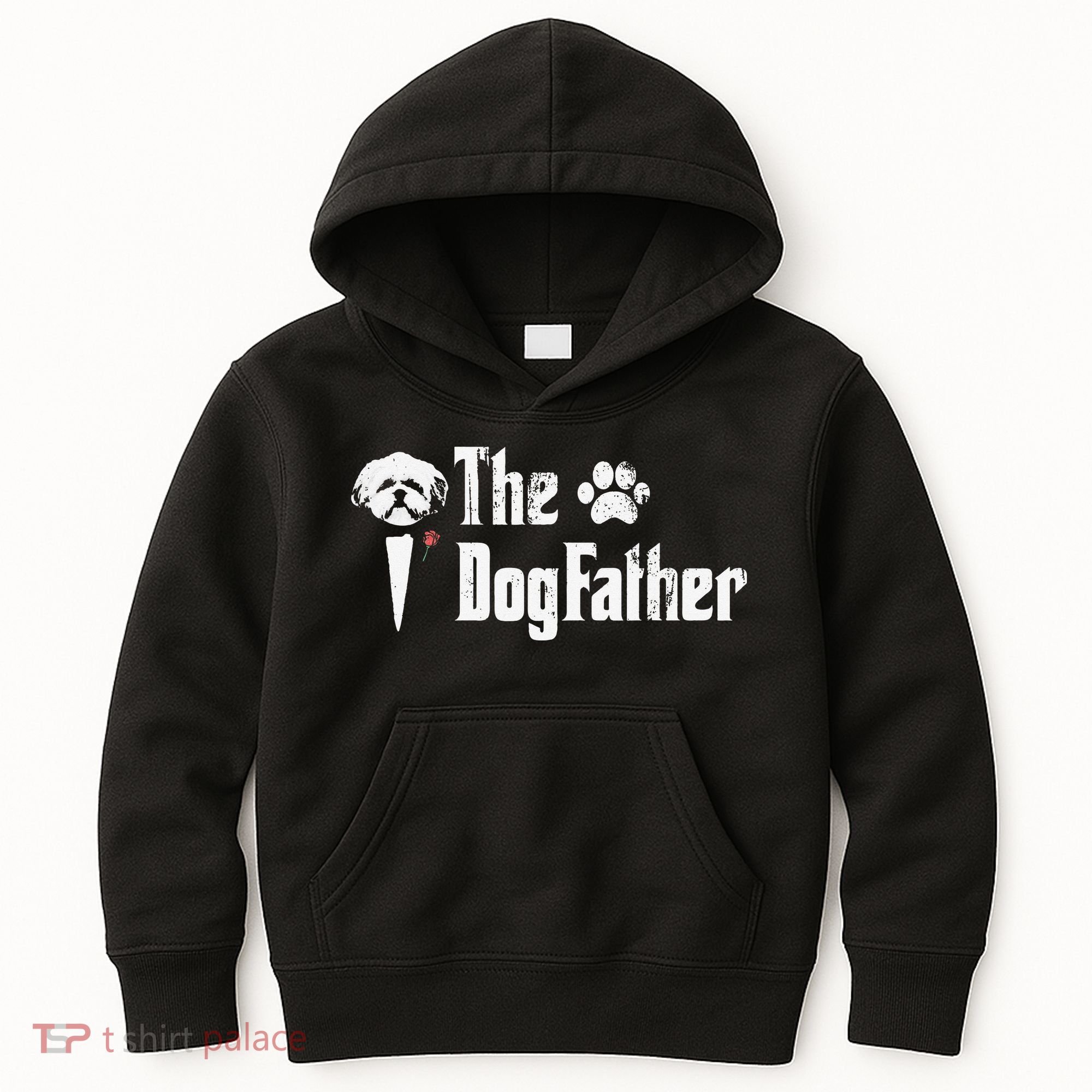 The Dogfather Shih Tzu Dog Dad Father's Day Gift Kids Hoodie