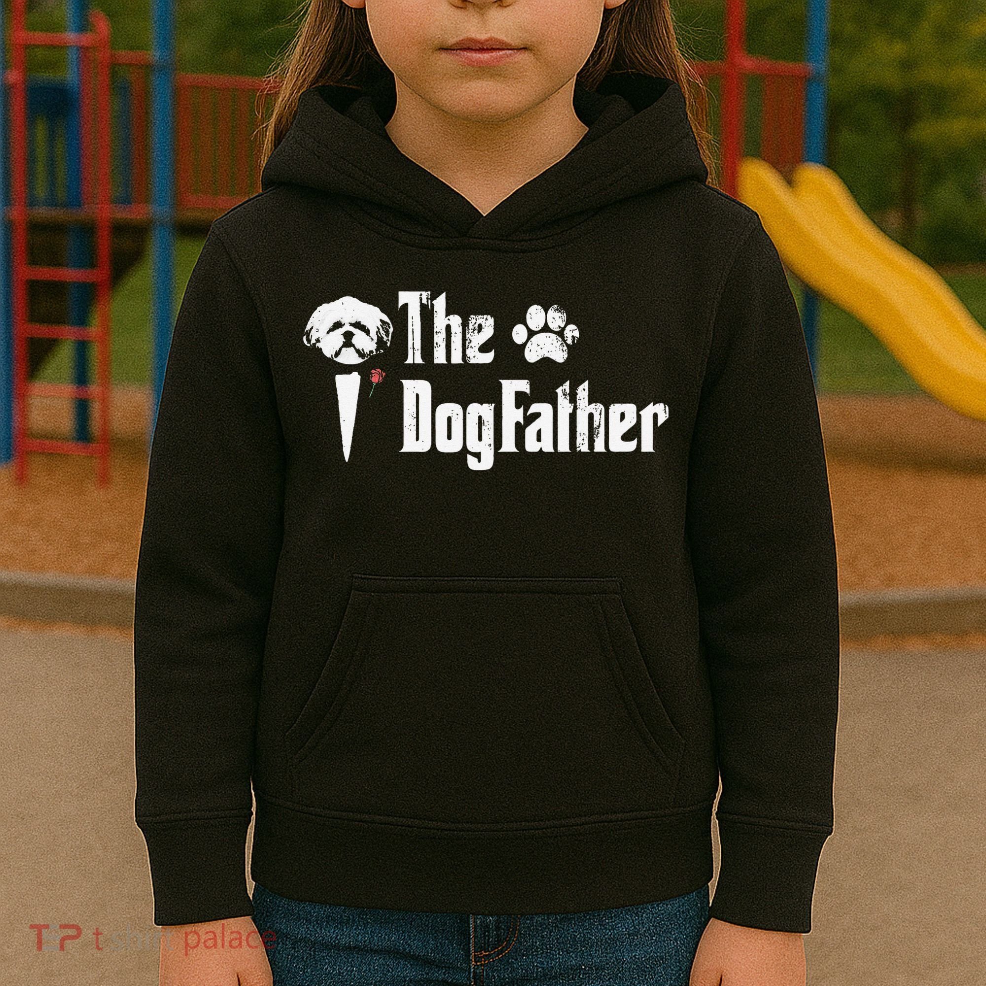 The Dogfather Shih Tzu Dog Dad Father's Day Gift Kids Hoodie