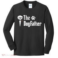 The Dogfather Shih Tzu Dog Dad Father's Day Gift Kids Long Sleeve Shirt thumb 0