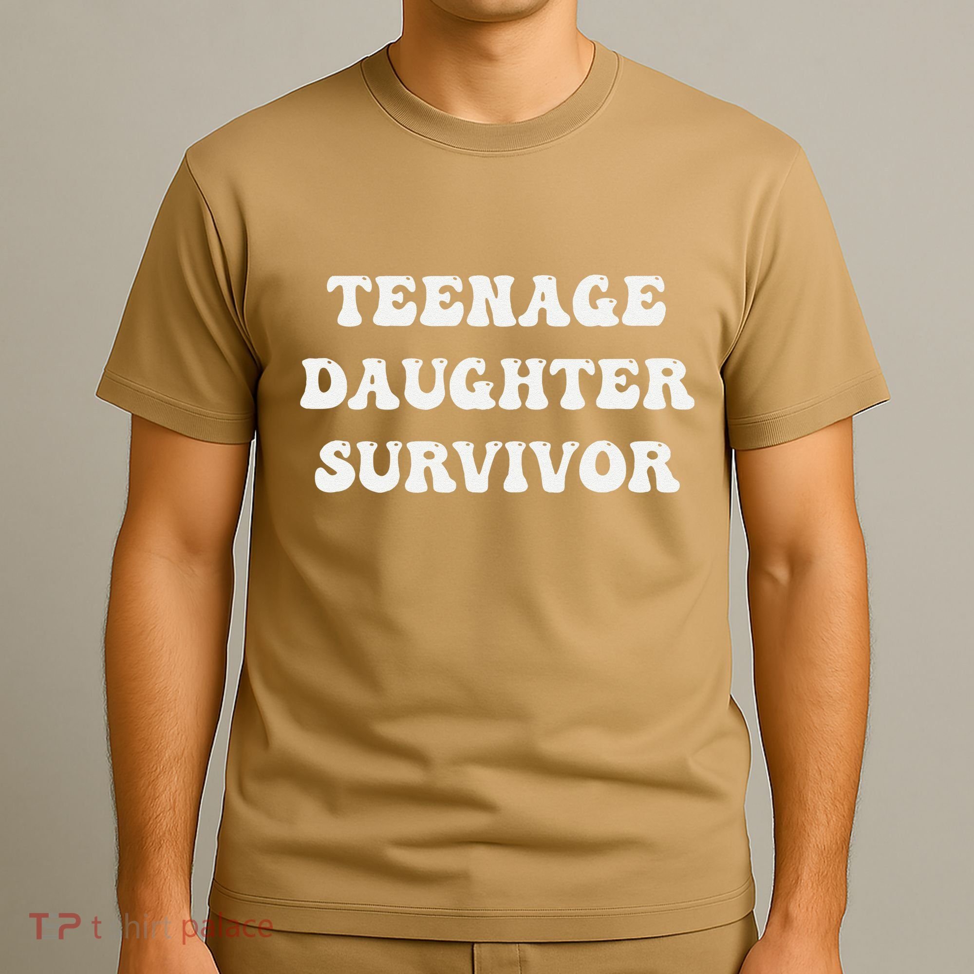 Teenage Daughter Survivor Teenager Dad Mom Groovy FatherS T-Shirt