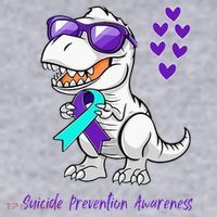 Trex Dinosaur Suicide Prevention Awareness Day Dino Women's Sweatshirt thumb 2