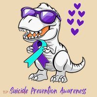 Trex Dinosaur Suicide Prevention Awareness Day Dino Tote Bag thumb 4