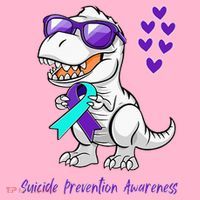 Trex Dinosaur Suicide Prevention Awareness Day Dino Coaster thumb 2