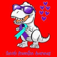 Trex Dinosaur Suicide Prevention Awareness Day Dino Santa Hat thumb 1