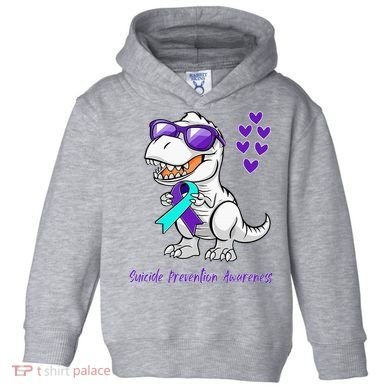 Trex Dinosaur Suicide Prevention Awareness Day Dino Toddler Hoodie